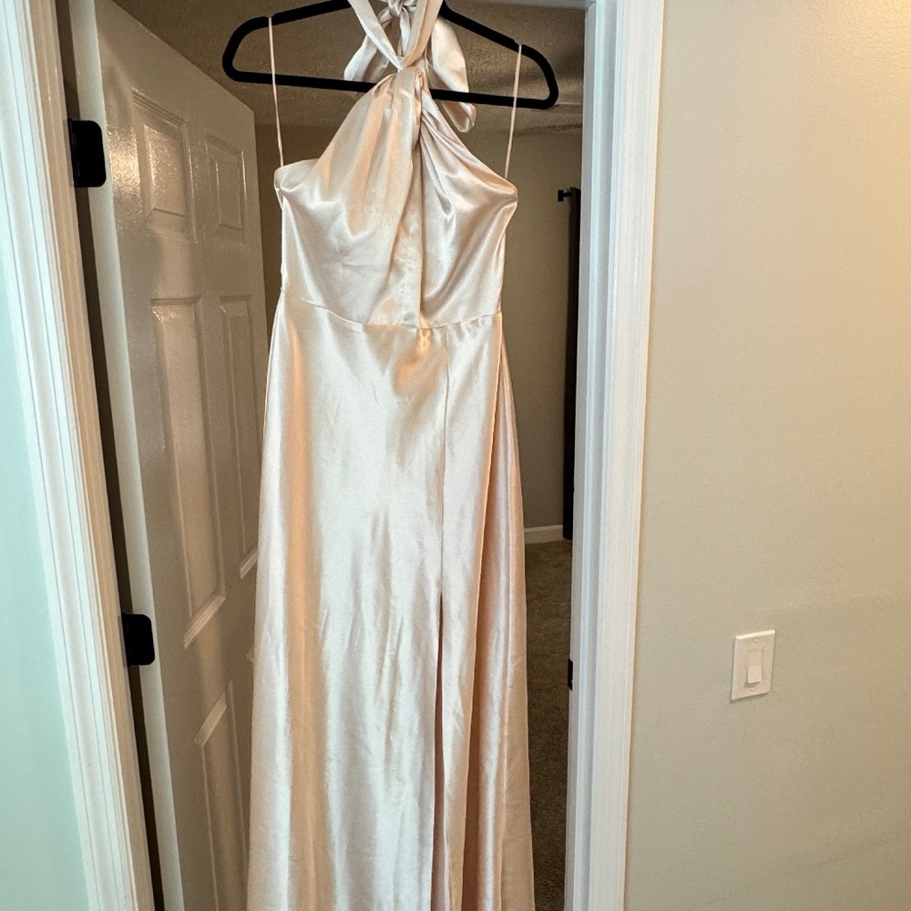 Birdy Grey Monica Dress - Champagne shiny satin -  size medium